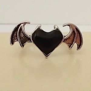 Gothic Black Soul Ring Size 6.75